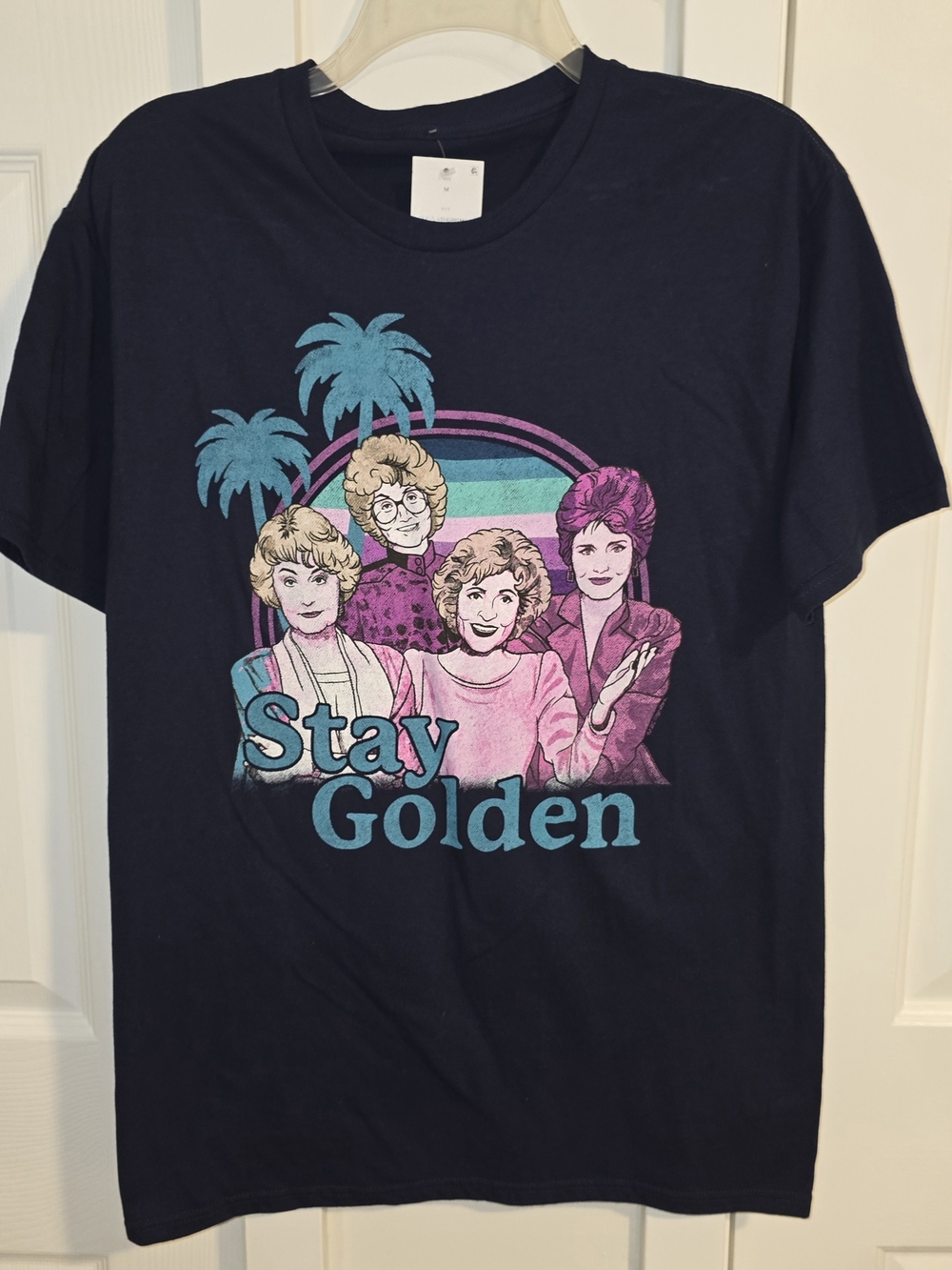 Stay Golden Graphic Womens T-Shirt - Navy